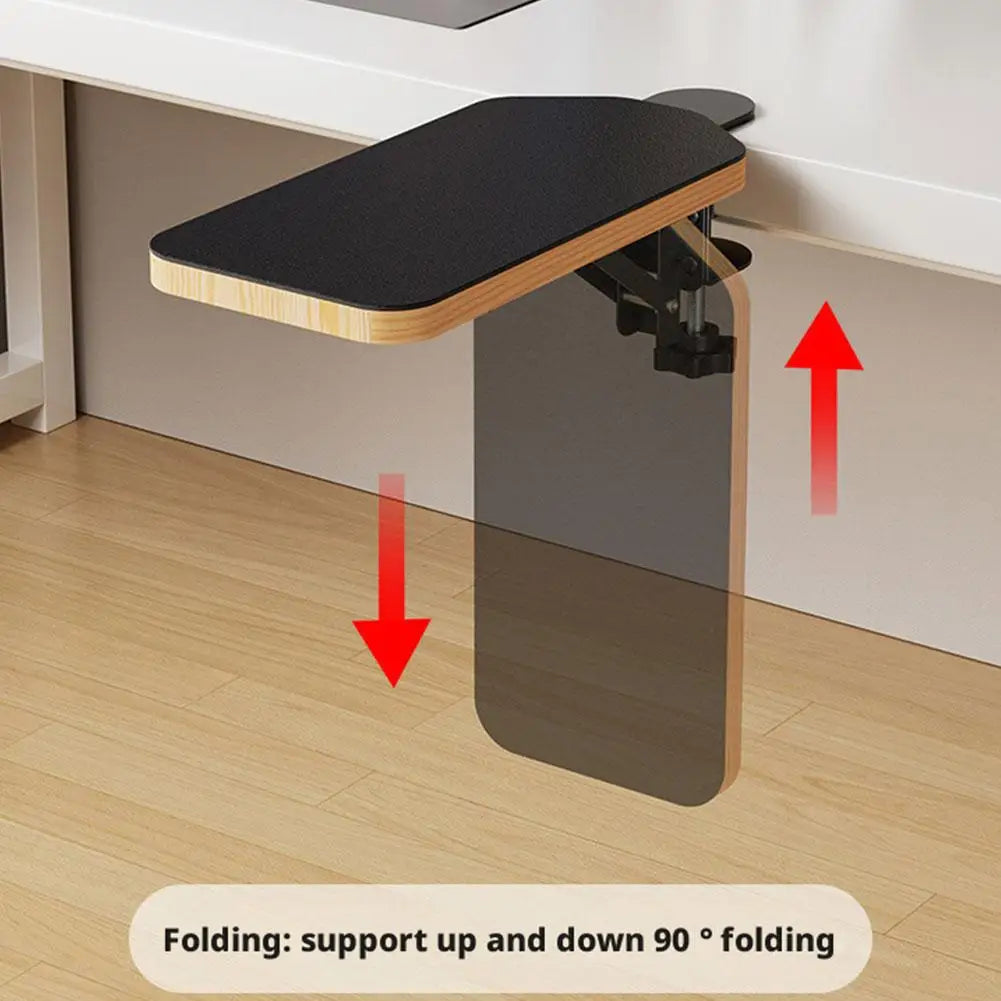 Premium Desk Arm Rest Pad - 90° Adjustable Wooden Support