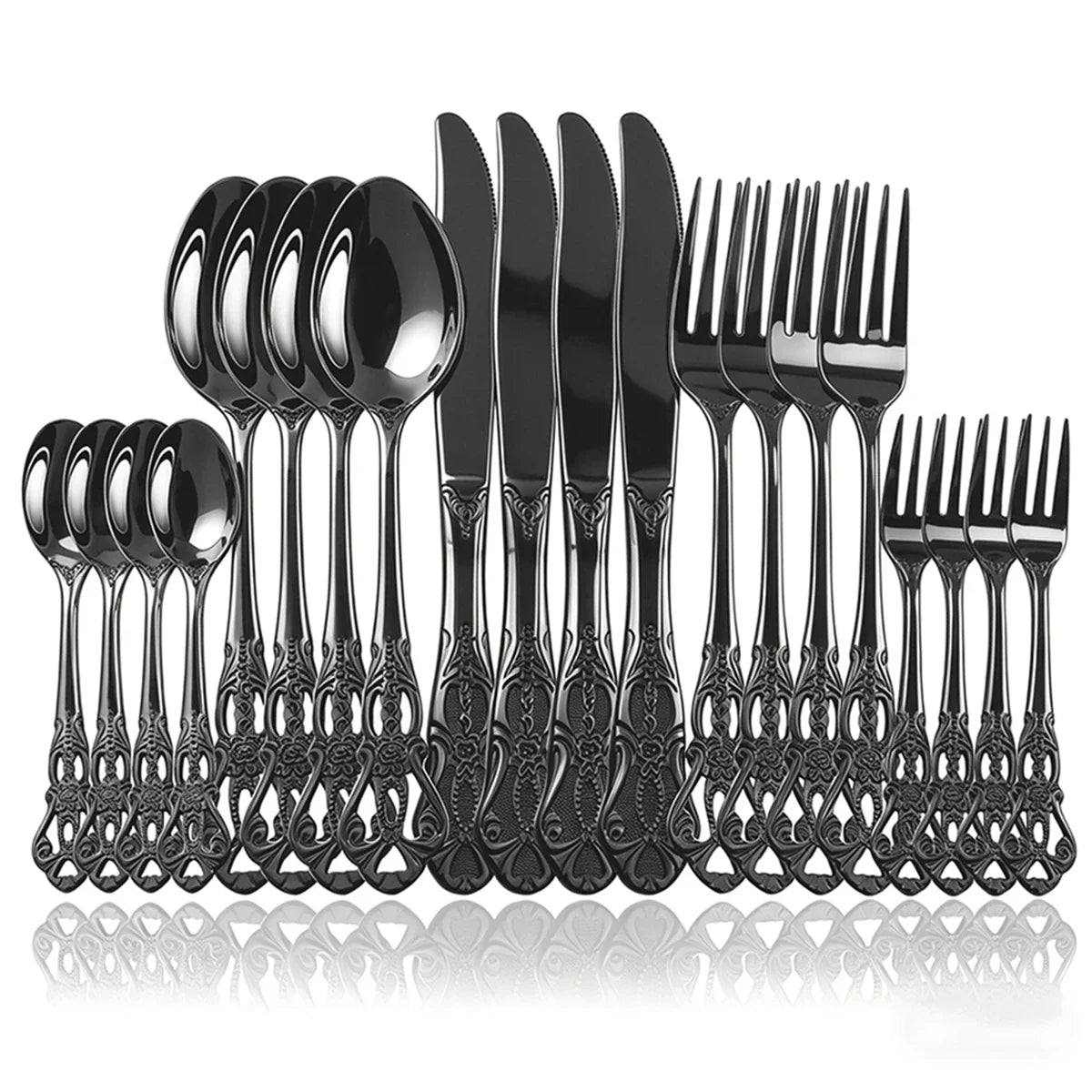 Elegant Rose Gold Dinnerware Set - 20-Piece Flatware