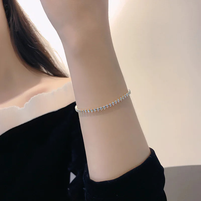 Elegant Oval Zircon Bracelet Bangle - Women's Anniversary Gift