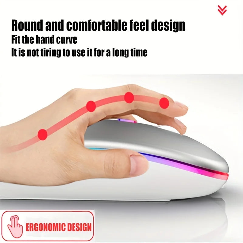Premium Wireless Rechargeable Mouse - Silent 1600DPI Ergonomic