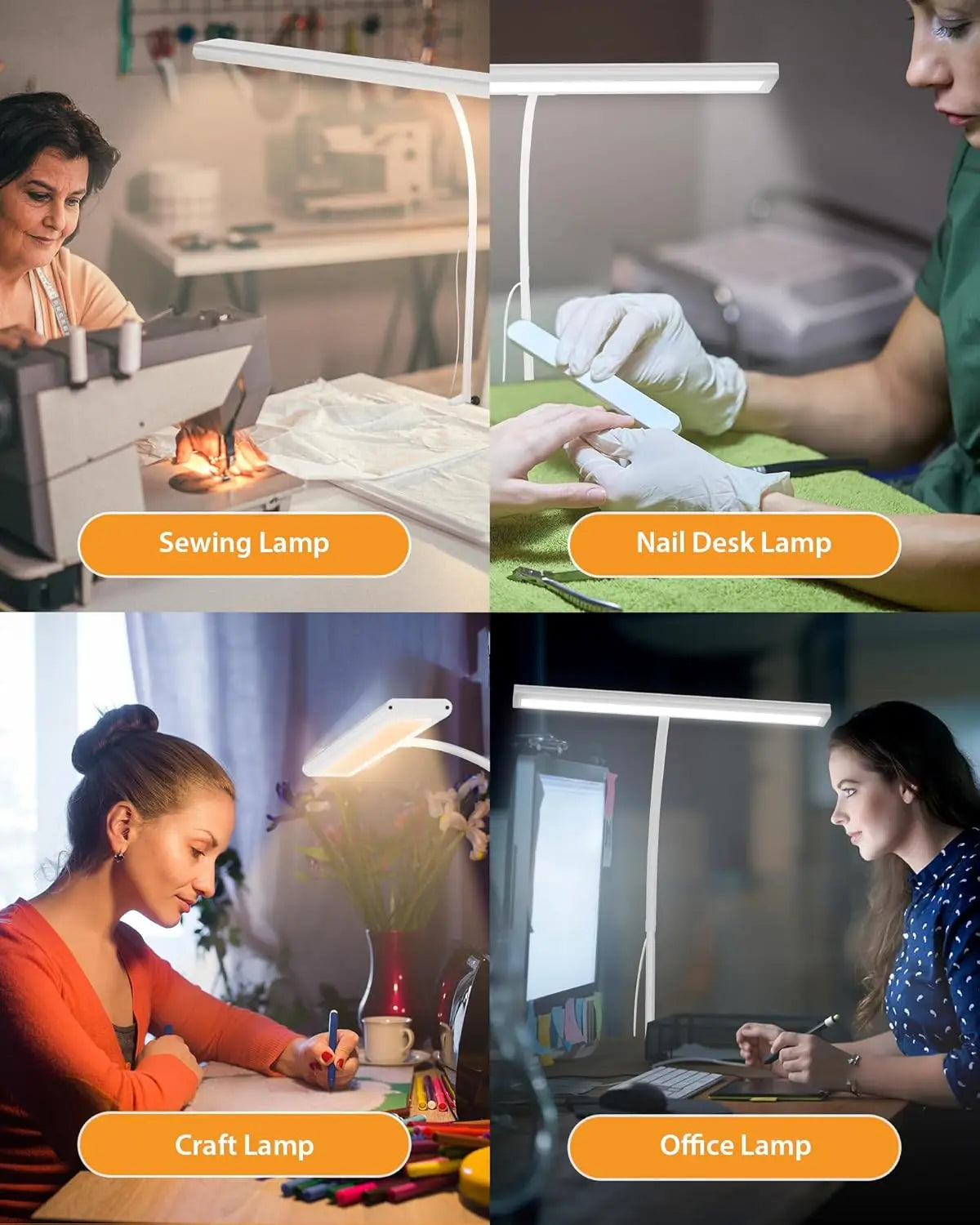 Premium LED Desk Lamp with Clamp - Eye-Caring & Dimmable