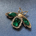 Elegant Crystal Bee Brooch Pin - Vintage Rhinestone Insect Badge