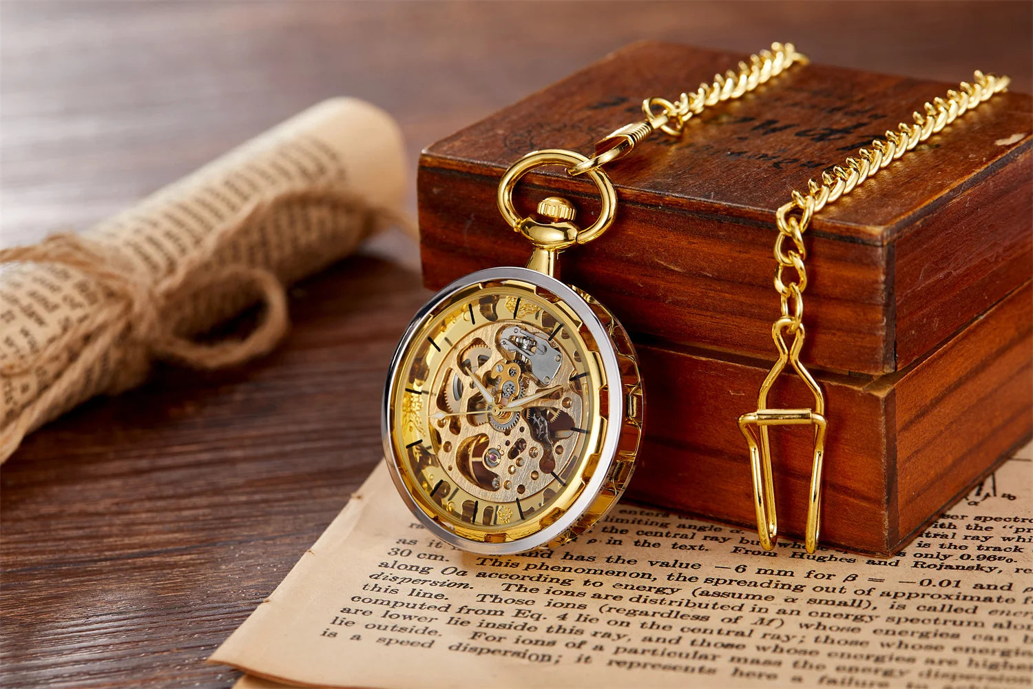 Luxury Mechanical Pocket Watch - Hollowed Gold Design