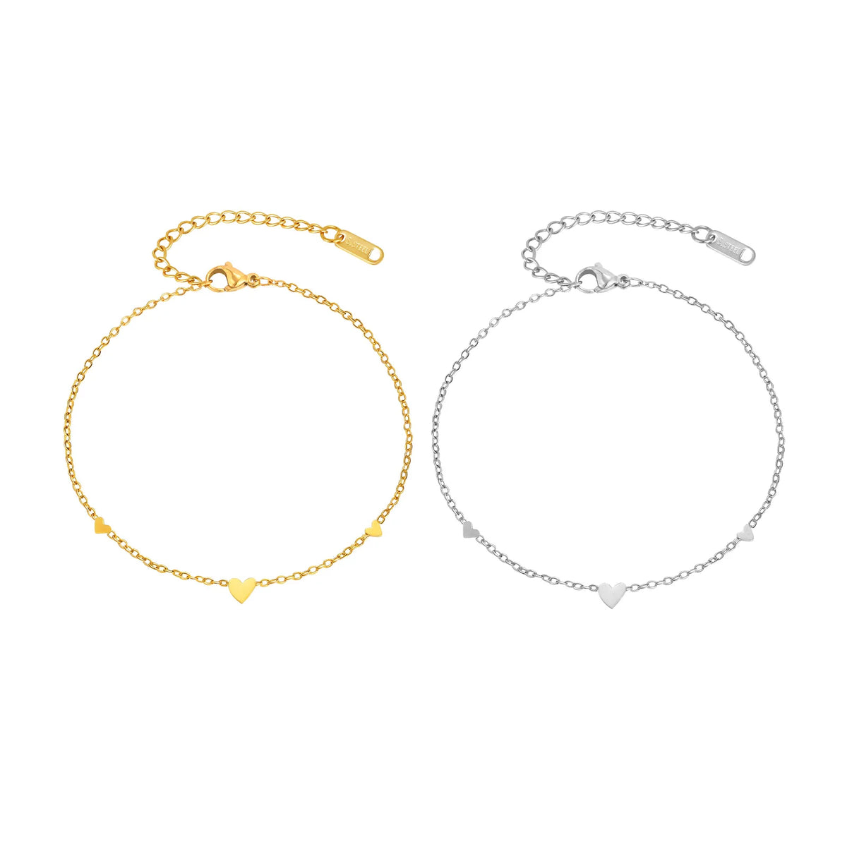 Exquisite Gold Plated Heart Anklet - Stainless Steel Foot Jewelry