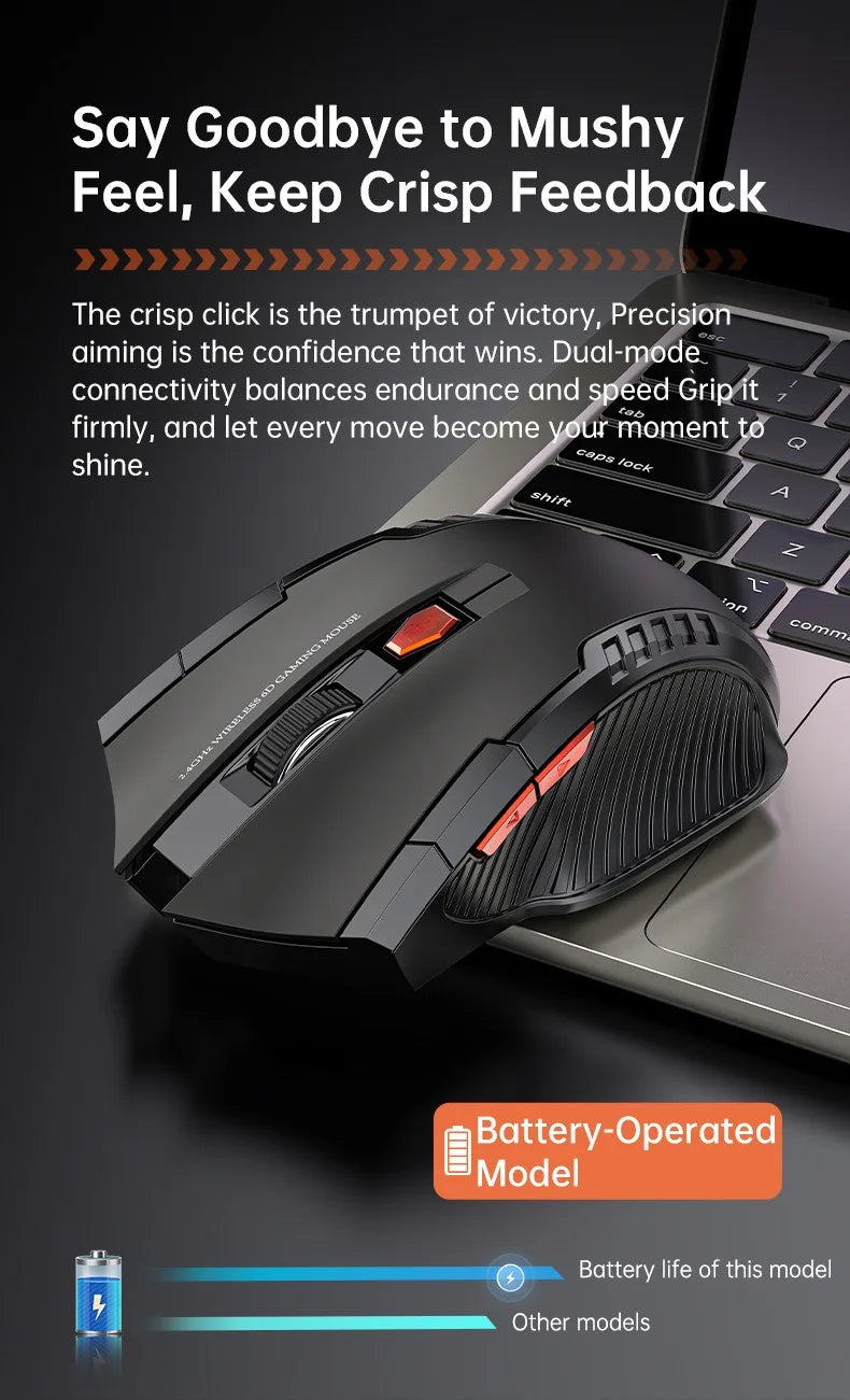 Premium Silent Wireless Mouse - 1600DPI Ergonomic Design
