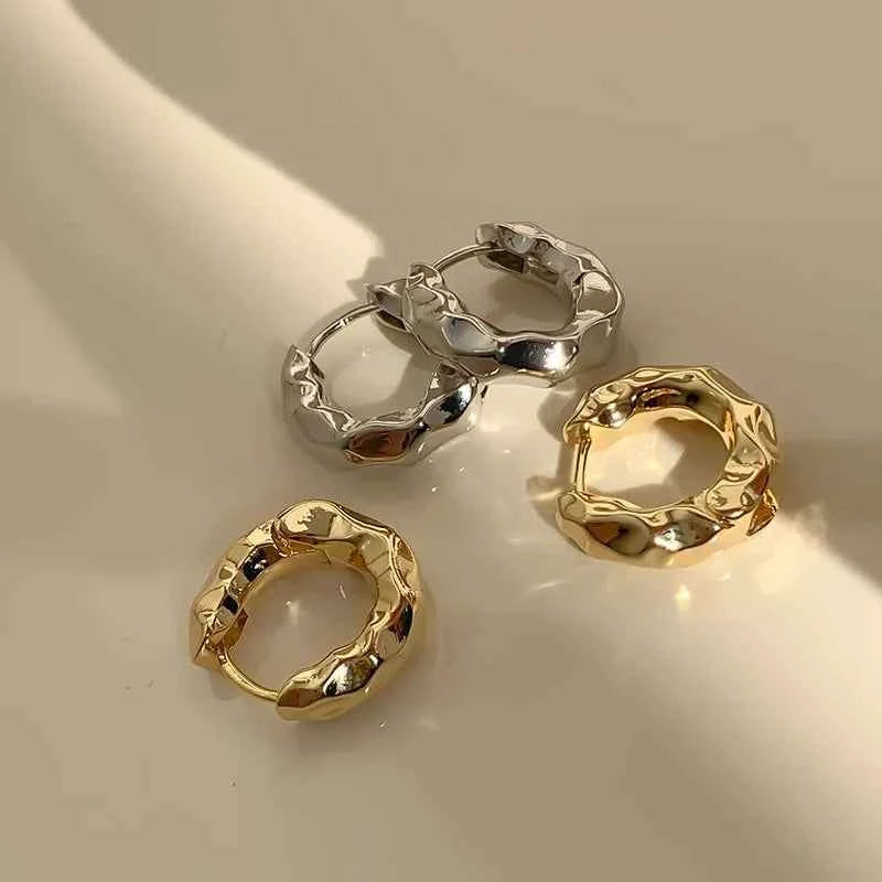 Elegant Geometric Hoop Earrings - Modern Irregular Circle Jewelry