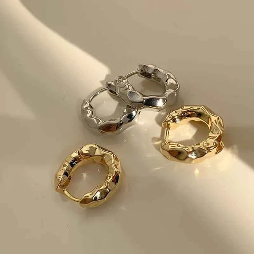 Elegant Geometric Hoop Earrings - Modern Irregular Circle Jewelry