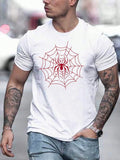 Premium Spider Print Men's T-Shirt - Streetwear Short Sleeve Tee