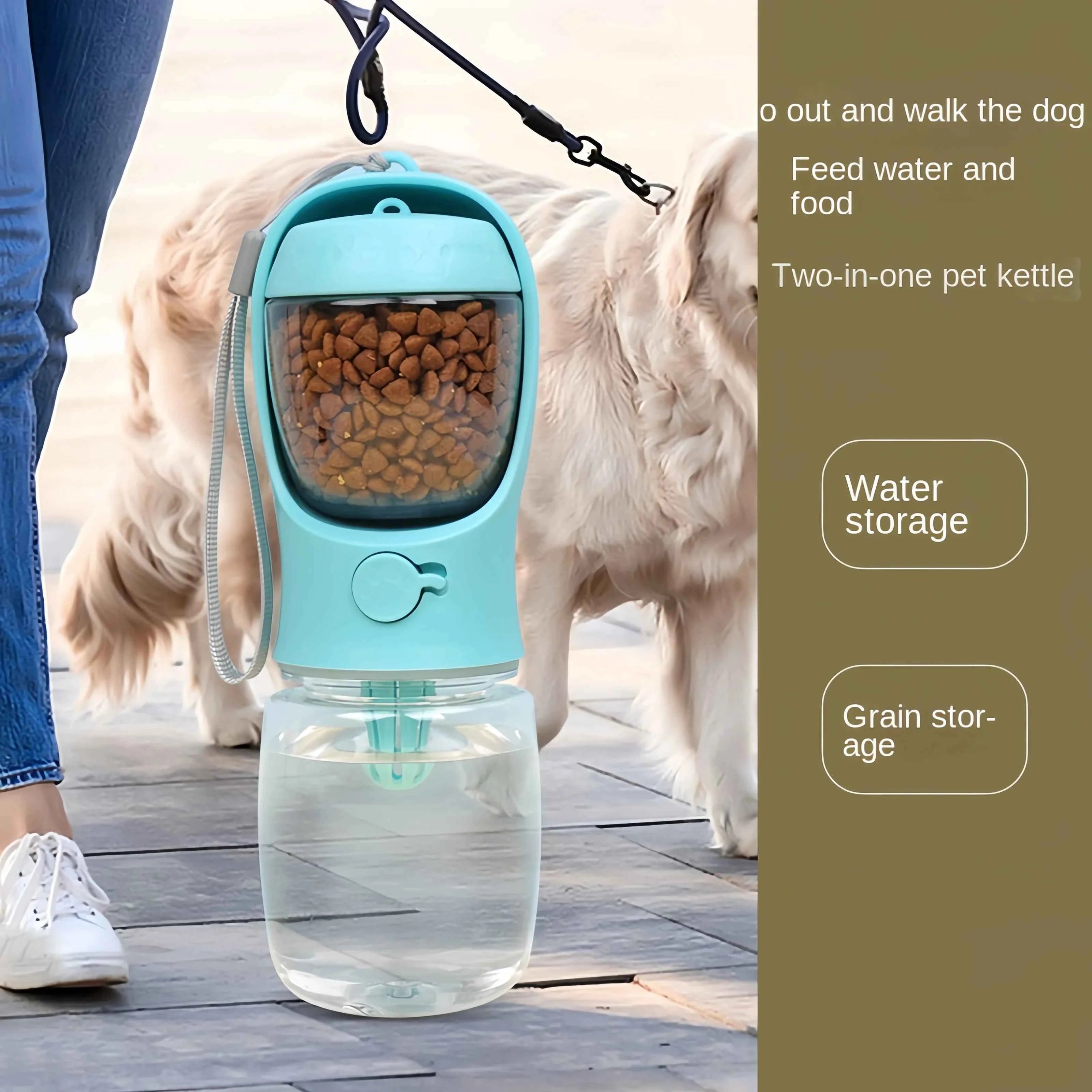 Premium Portable Pet Water Bottle - Travel Food & Water Dispenser
