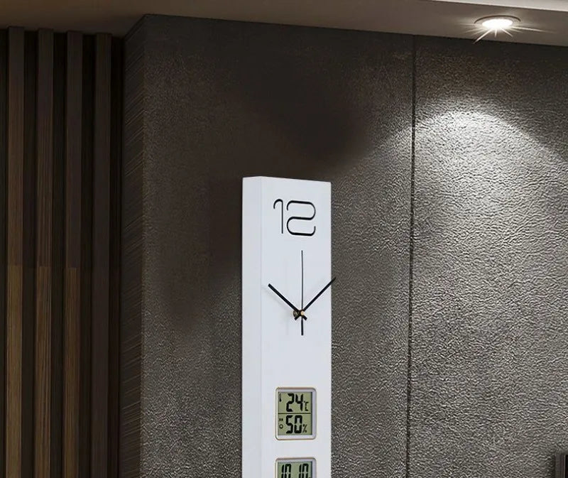 Elegant Modern Wood Silent Clock - Date & Temp Display