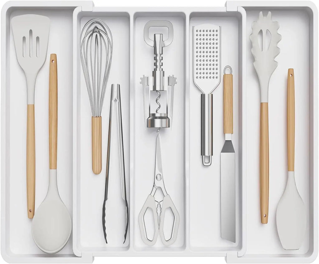 Premium Expandable Silverware Organizer - Adjustable Utensil Tray