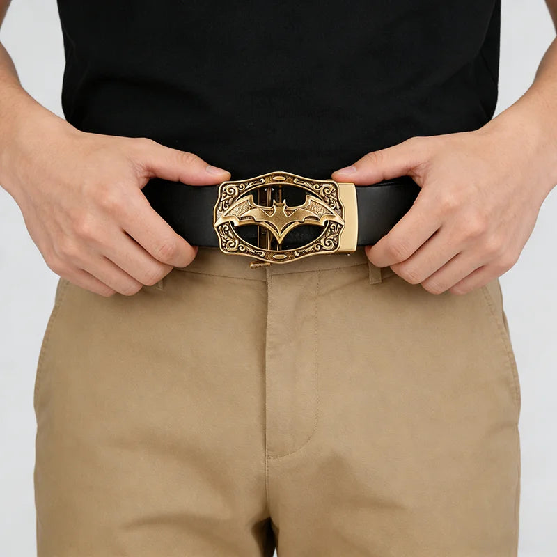 Vintage Retro Automatic Belt with Bat Buckle