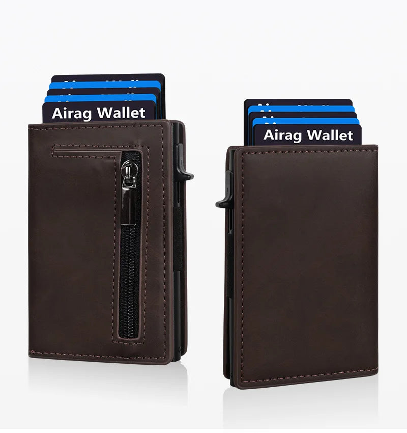 Luxury Minimalist Wallet for Men - RFID Blocking & Pop-Up Design