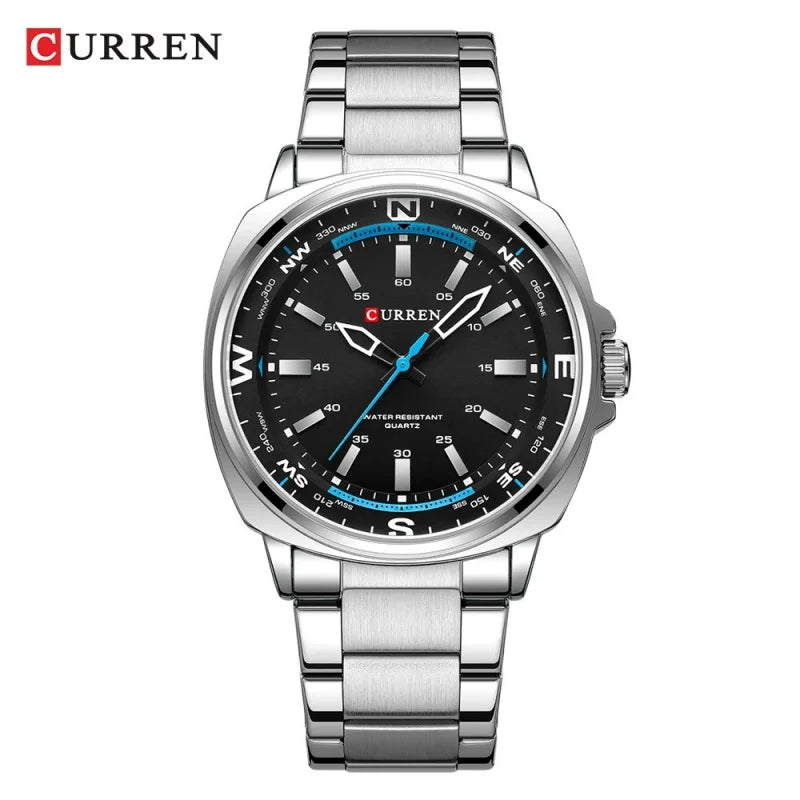Luxury Stainless Steel Watch - Luminous Quartz Timepiece