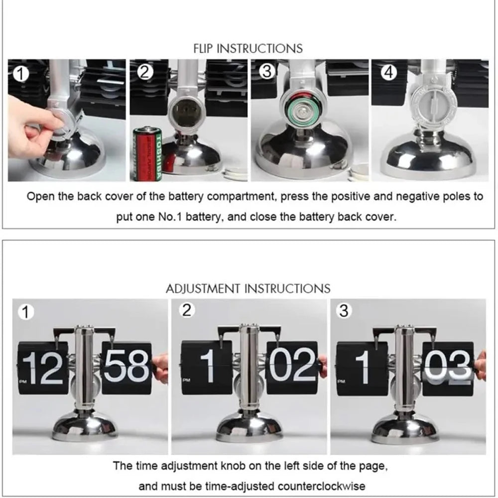Elegant Automatic Flipping Clock - Modern Home Decor
