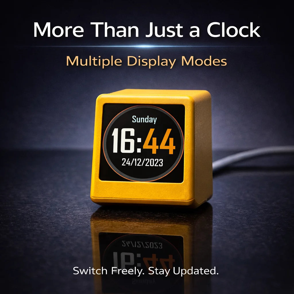 Premium Smart WiFi Desk Clock - Real-Time Data Display