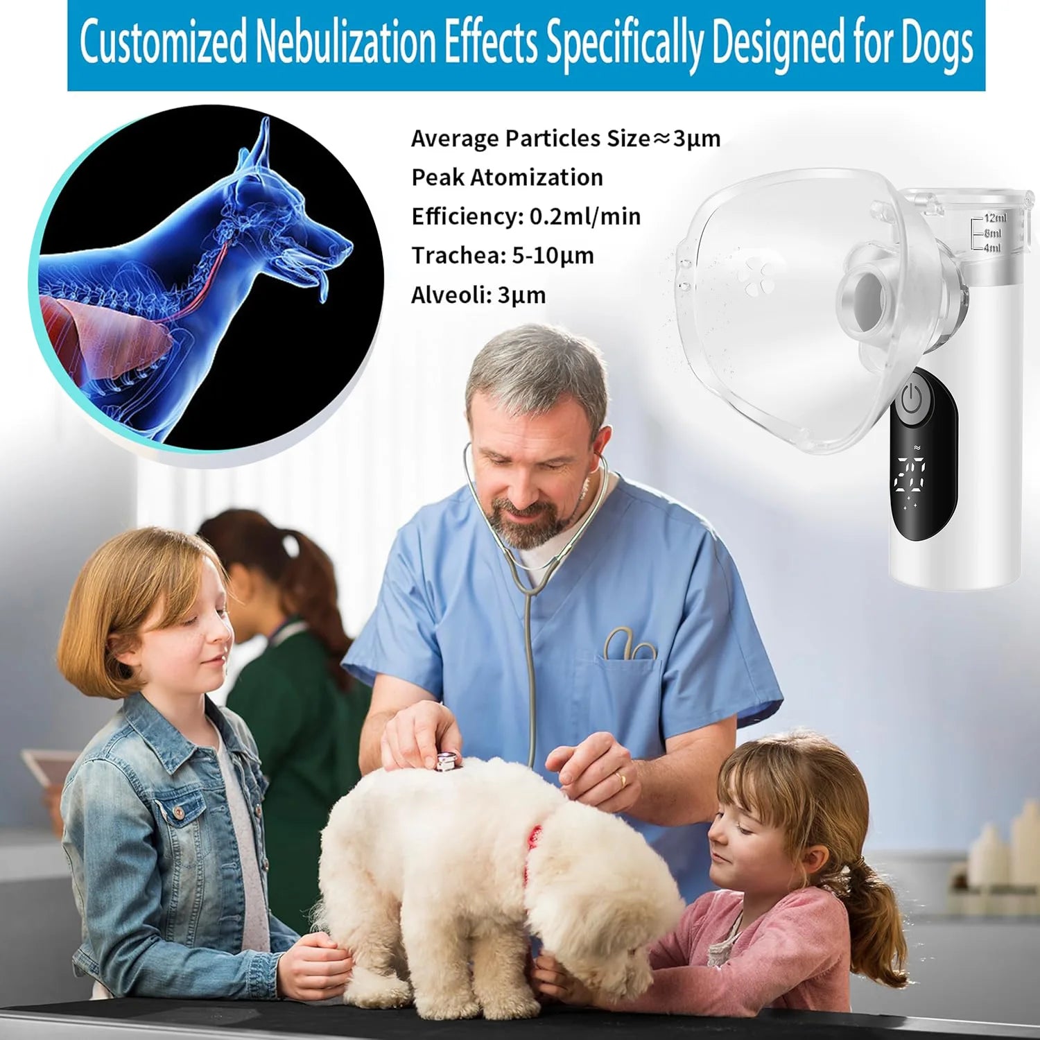 Premium Pet Portable Nebulizer - Handheld Atomizer for Animals