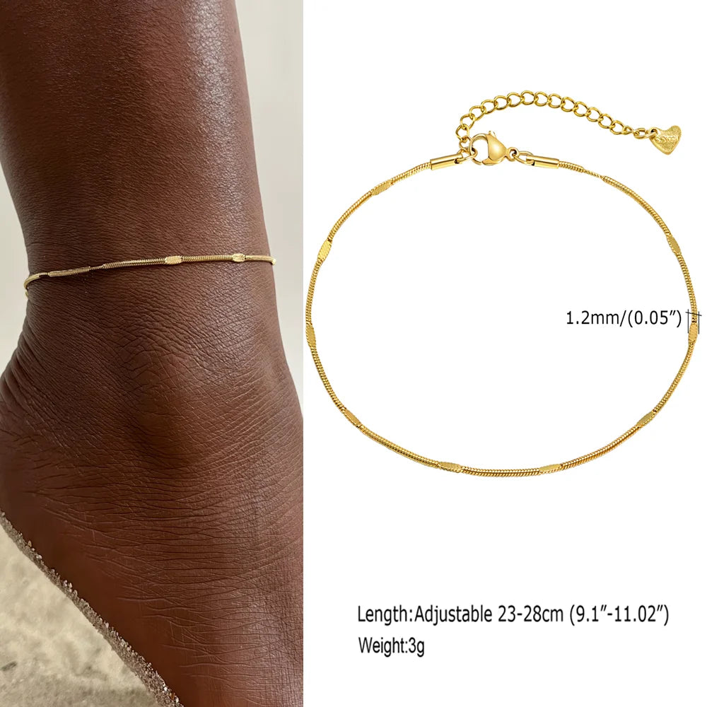 Exquisite Gold Plated Heart Anklet - Stainless Steel Foot Jewelry