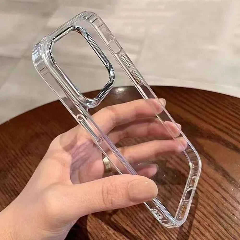 Luxury Transparent Acrylic Phone Case - HD Clear Hard Cover