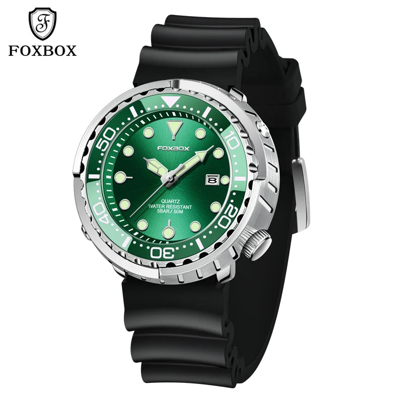 Luxury Mens Quartz Watch - 5ATM Waterproof Sports Clock