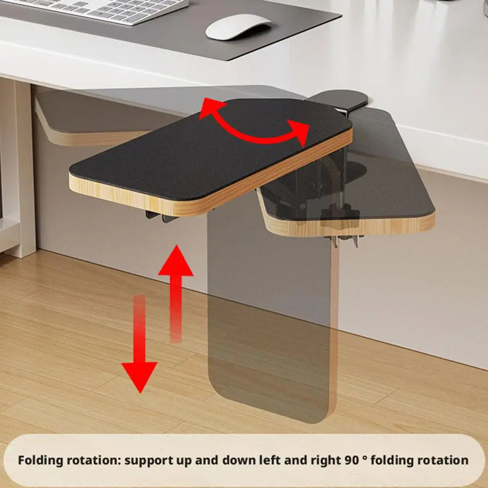 Premium Desk Arm Rest Pad - 90° Adjustable Wooden Support