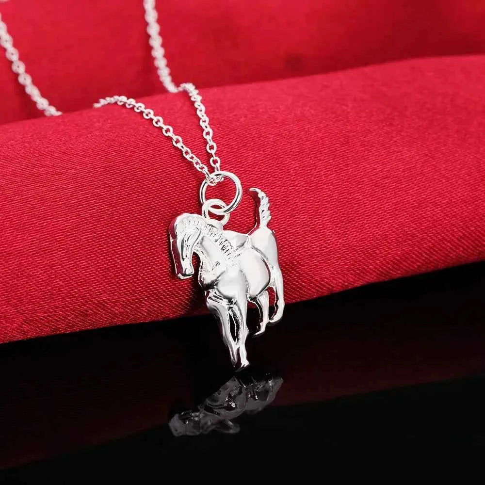 Elegant Sterling Silver Horse Necklace - Luxury Pendant Chain