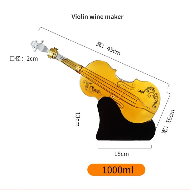 Premium Glass Guitar Decanter - Elegant Wine Aerator Set