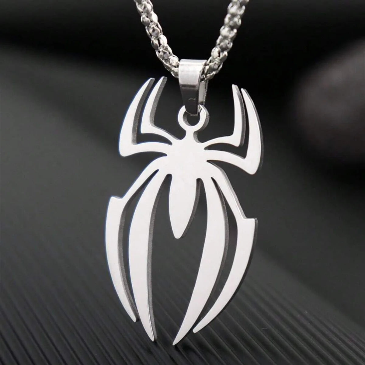 Premium Stainless Steel Spider Pendant Necklace - Gothic Jewelry