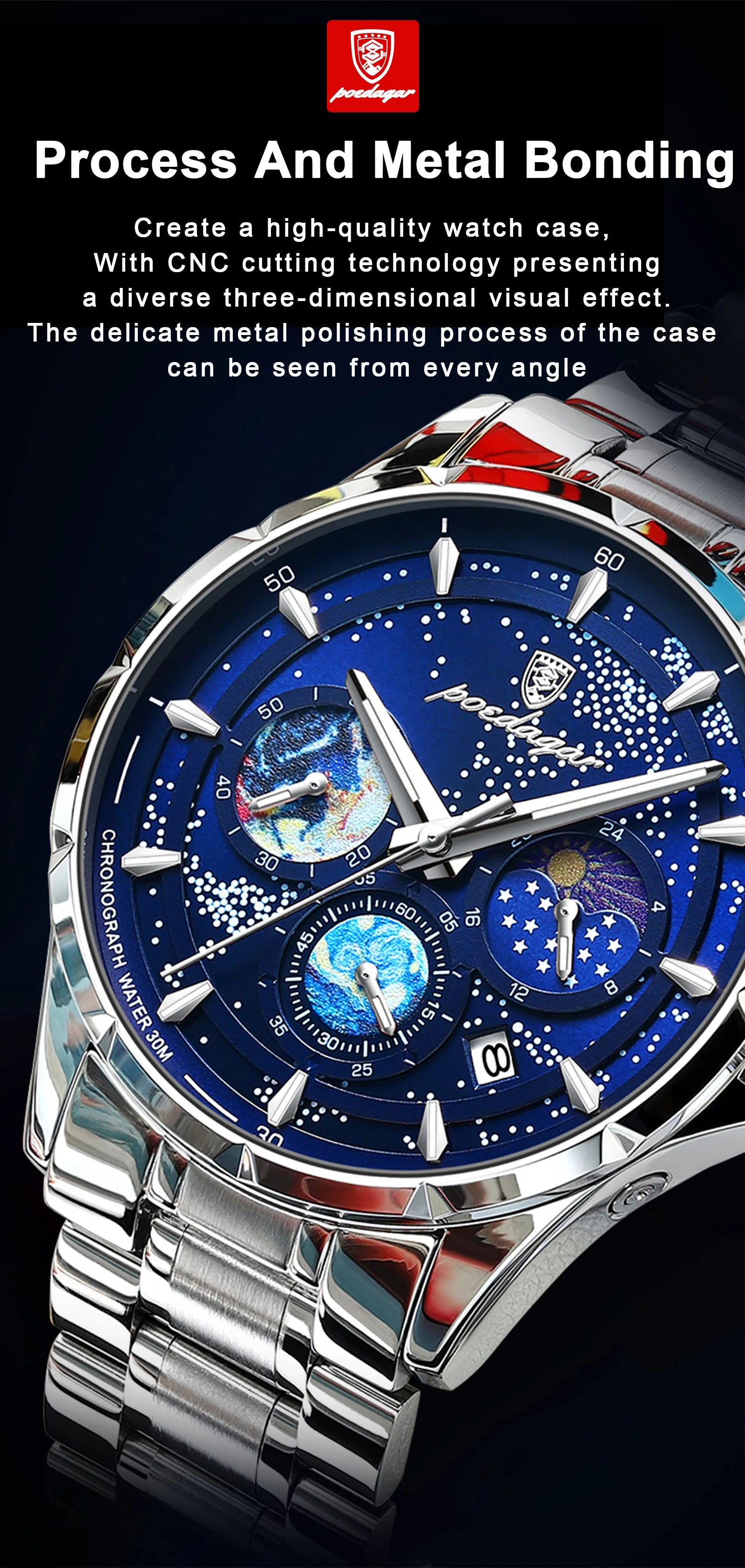 Luxury Men's Quartz Watch - Chronograph & Luminous