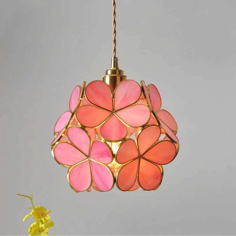 Modern Glass Flower Pendant Light - Elegant LED Hanging Fixture