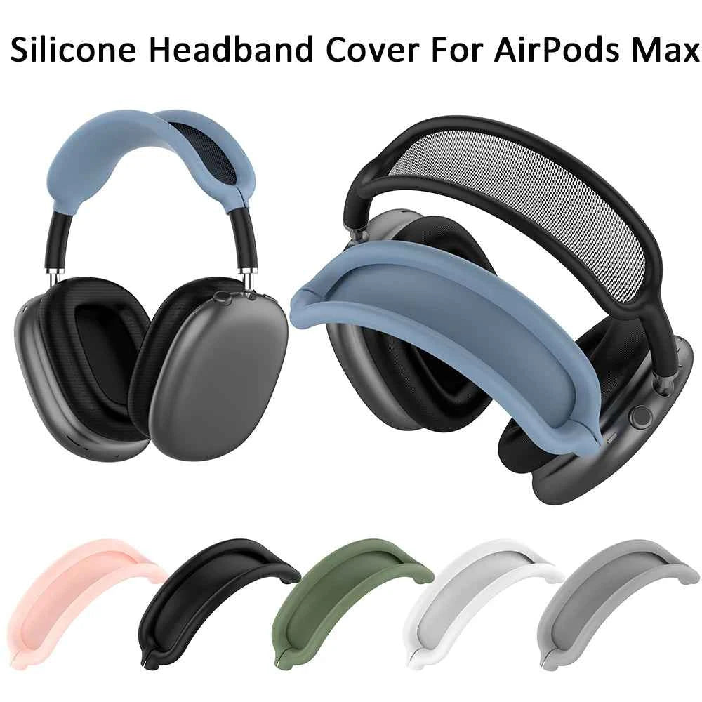 AirPods Max headband cover - black silicone cushion guard on headphones