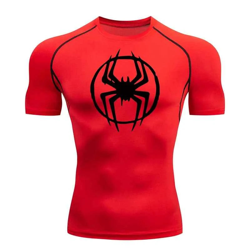 Premium Spider Graphic Compression Shirt - Quick Dry Athletic Tee
