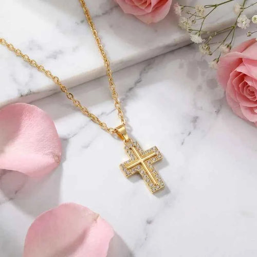 Elegant Cross Necklace - Luxury Collarbone Chain for Women