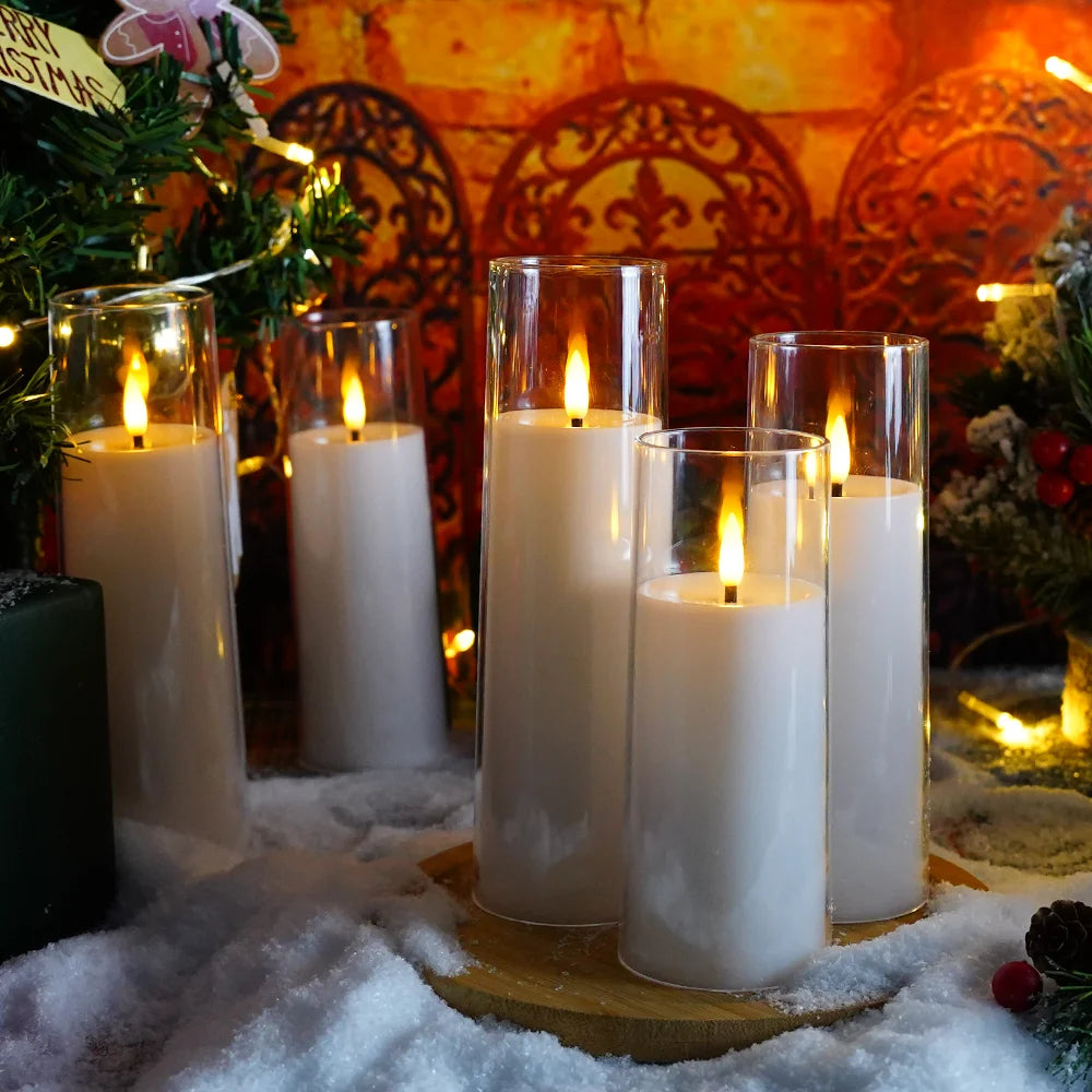 White LED Candle Lights with Remote Control - Flameless Home Decor Candle Set of 5 - Tulique