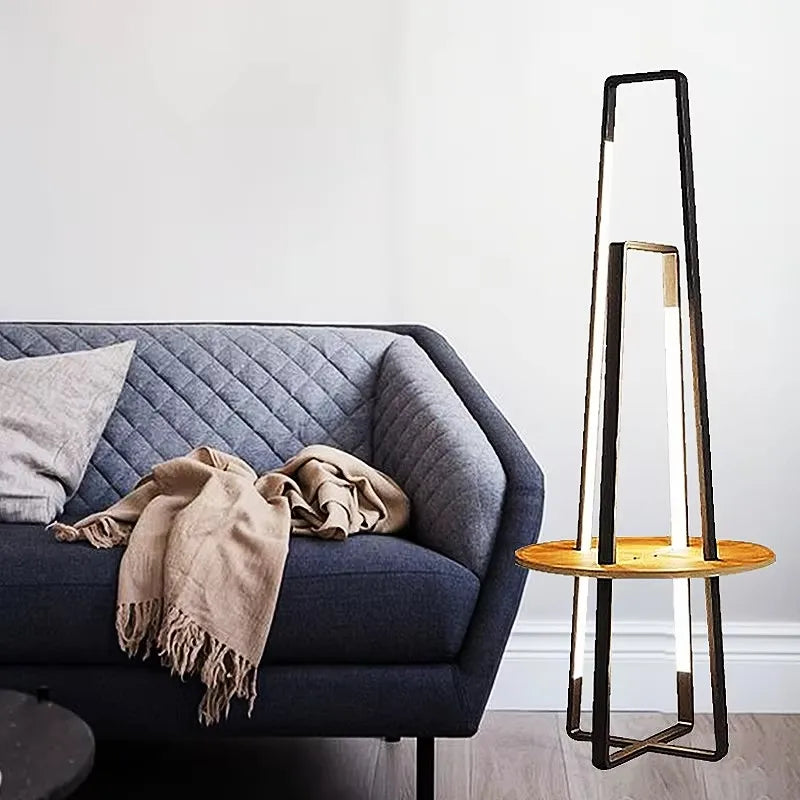 Elegant Art Desk Floor Lamp with Integrated Rack