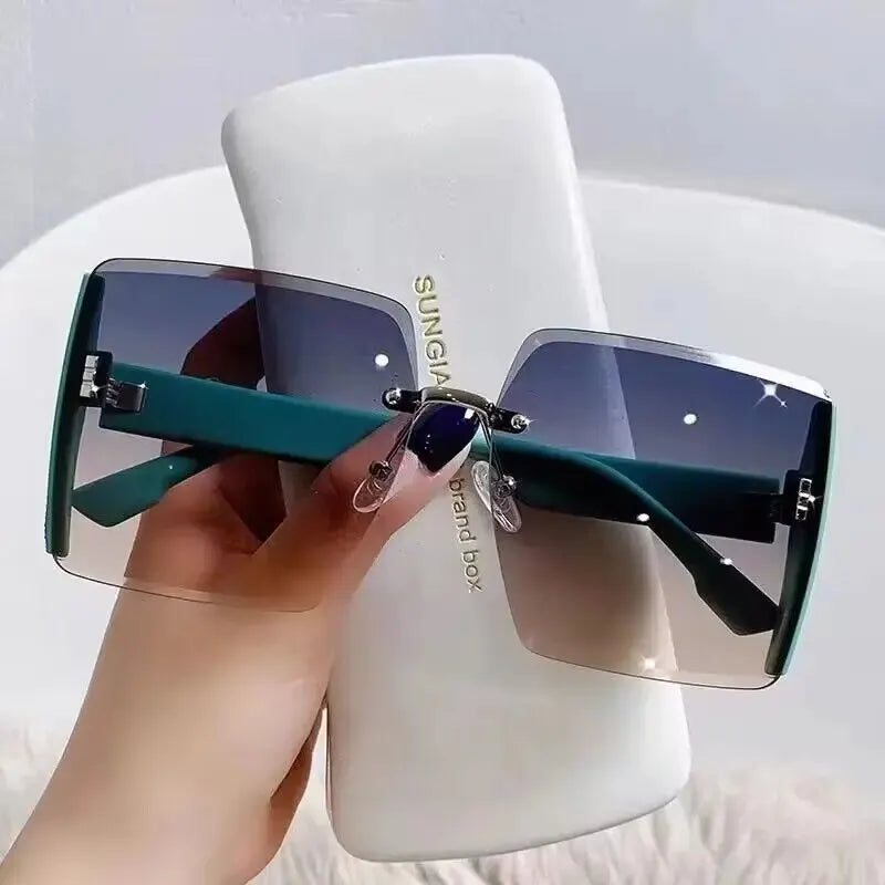 Fashion Gradient Frameless Sunglasses - Elegant High-End Eyewear