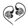Wired earphones hifi bass - black in-ear earbuds with detachable cable on white background