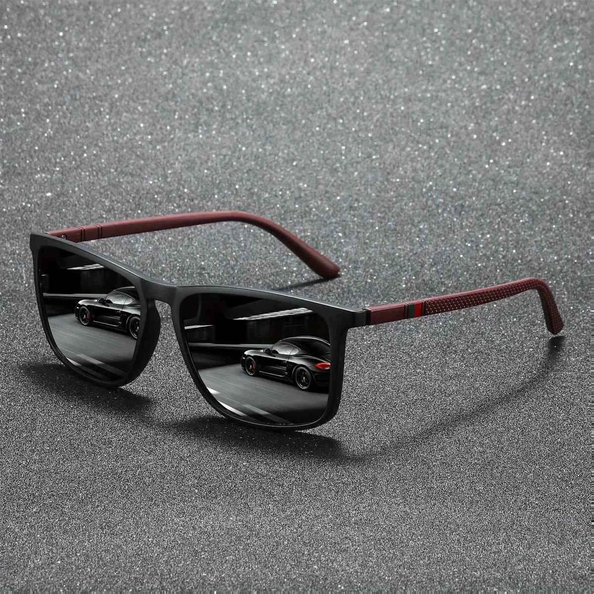 Vintage square sunglasses with photochromic lenses for men and women