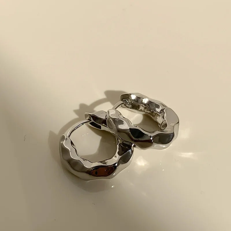 Elegant Geometric Hoop Earrings - Modern Irregular Circle Jewelry