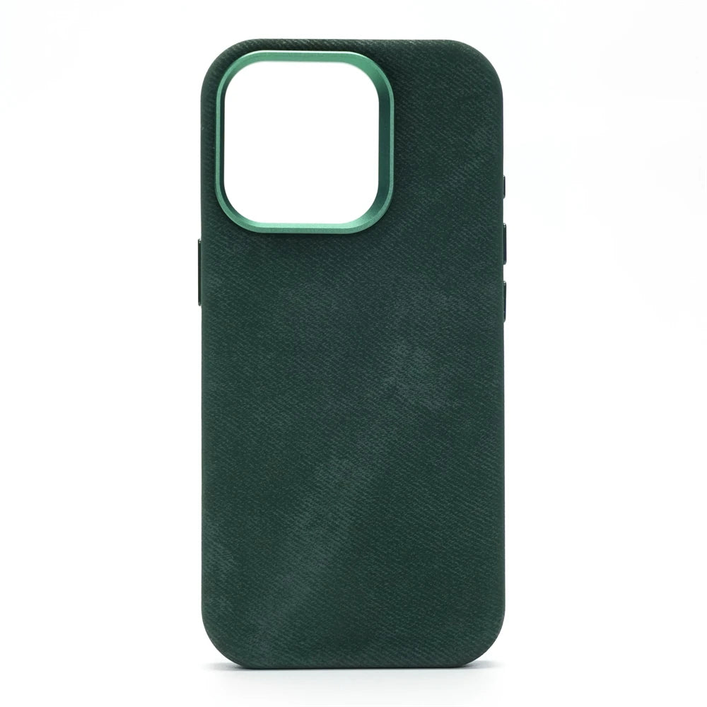 Luxury MagSafe Fiber Leather Shockproof Case - Premium Magnetic Cover