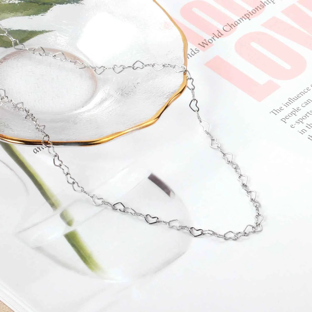 Elegant Gold Plated Stainless Steel Chain Necklace & Bracelet