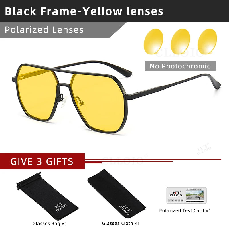 Premium Aluminum Photochromic Sunglasses - Polarized Anti-Glare