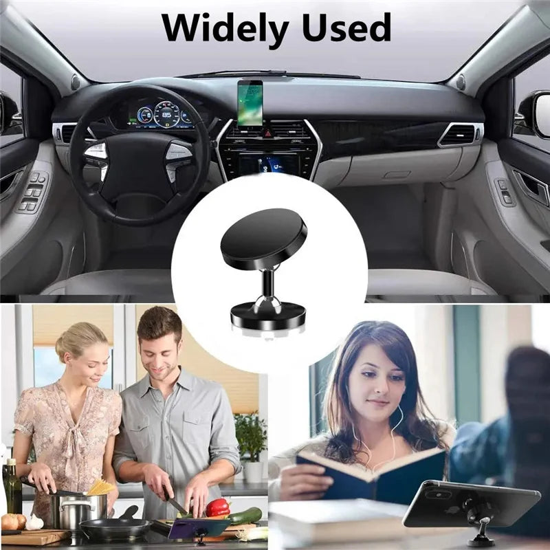 Premium Magnetic Car Phone Holder - 720° Rotation Dashboard Mount