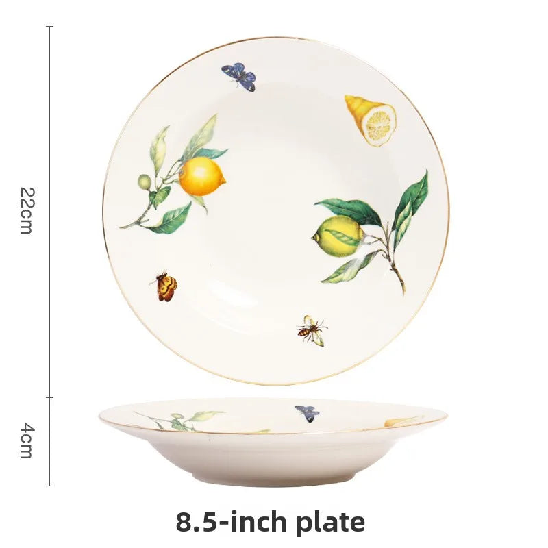 Elegant Ceramic Dinner Plate - European Style Round Dish