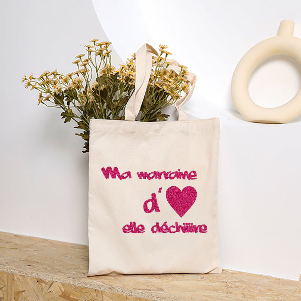 Premium Godmother Gift Bag - Elegant Canvas Tote