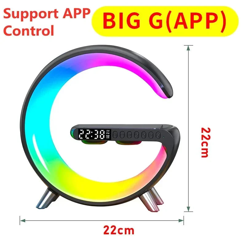 Premium Wireless Charger Desk Lamp with Bluetooth Speaker & RGB Night Light
