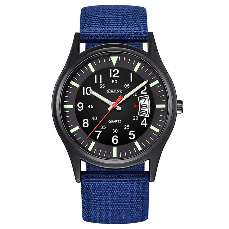 Military Quartz Watch - Durable Nylon Strap & Calendar