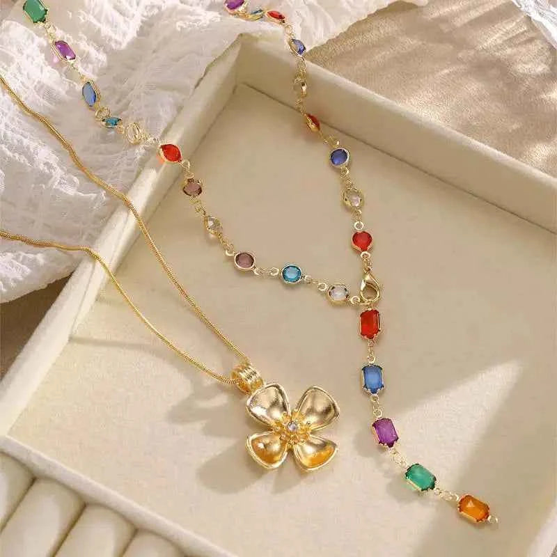 Exquisite Crystal Tassel Necklace - Shiny Rhinestone Choker