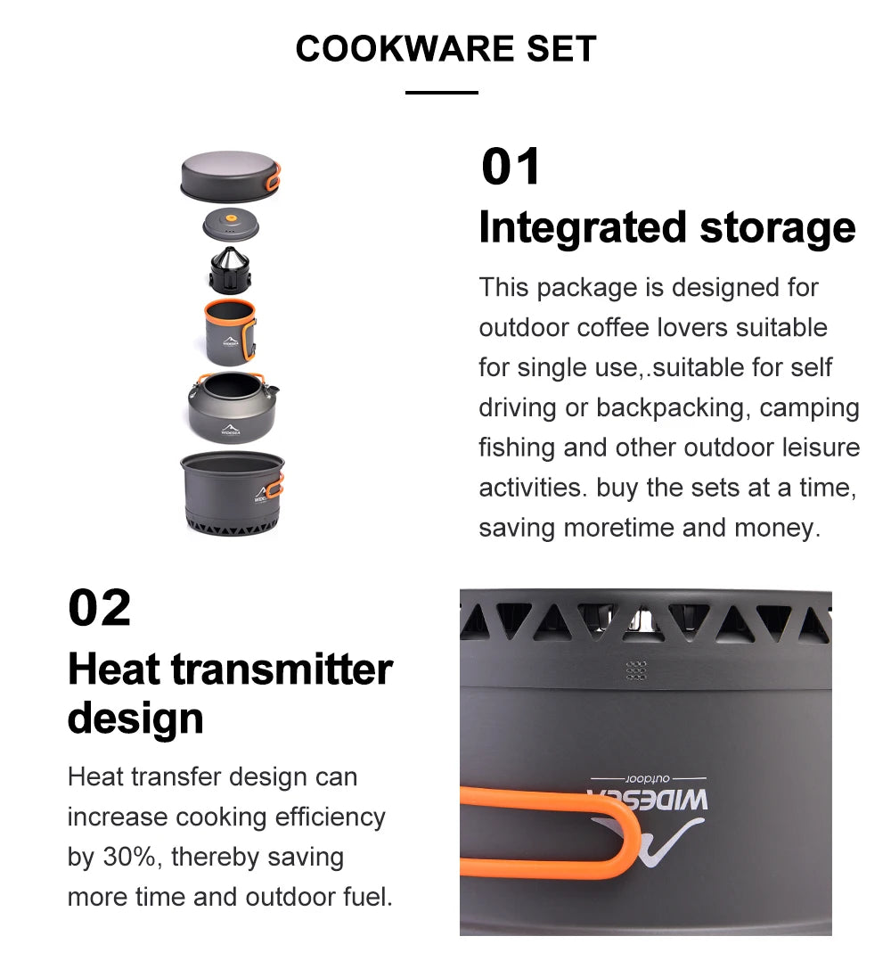 Premium Outdoor Camping Cookware Set - Portable & Durable
