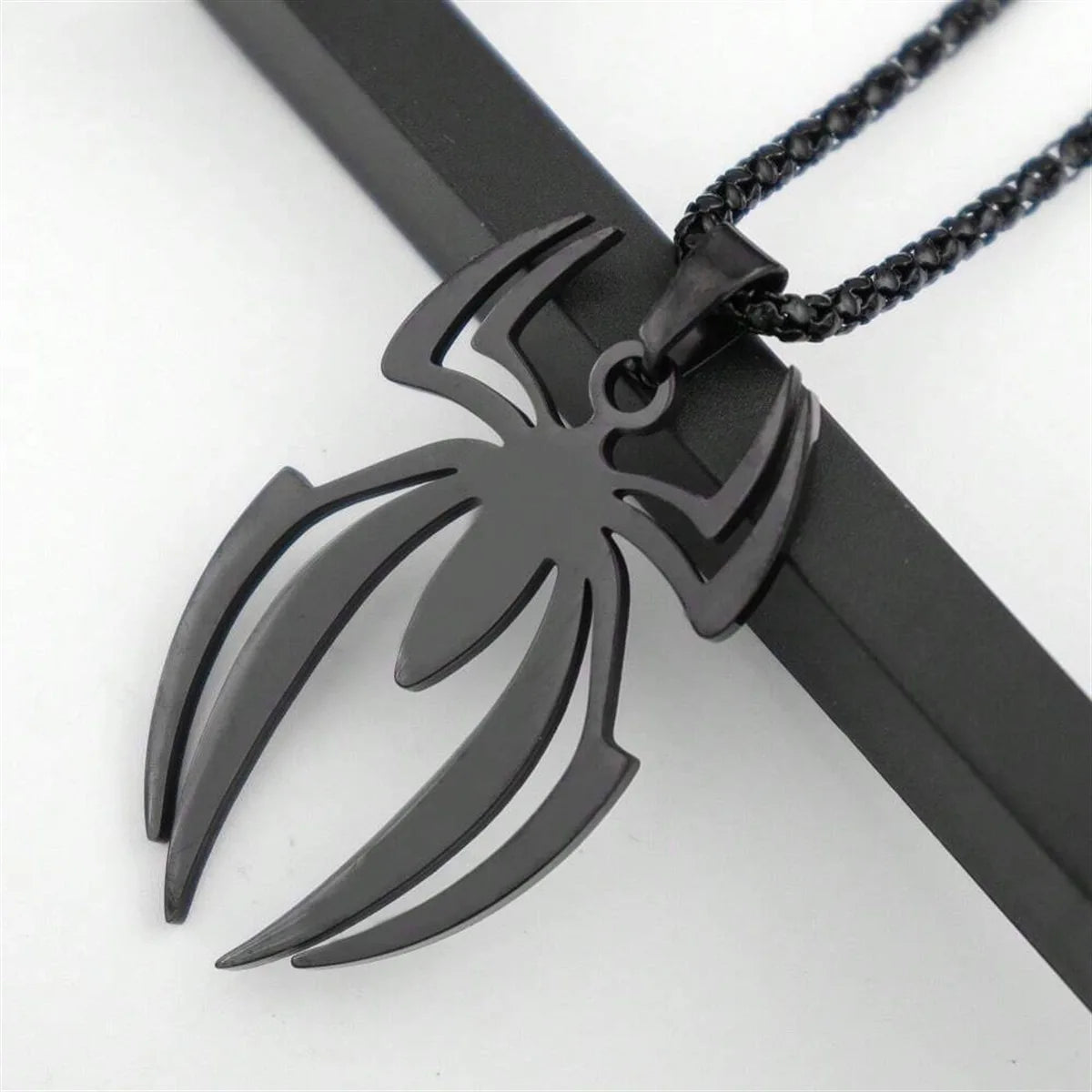 Premium Stainless Steel Spider Pendant Necklace - Gothic Jewelry